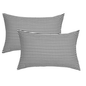 Striped Black and White Pillowcase Set